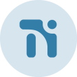 Logo de Topi bleu foncé sur fond circulaire bleu clair. 