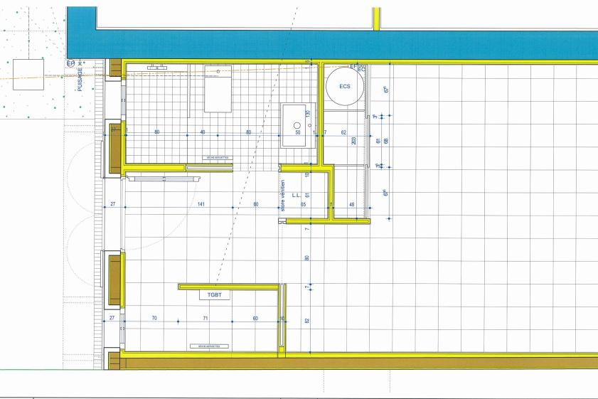 Plan de détail de l'extension avec entrée, vestiaire, cabinet de toilette et ran