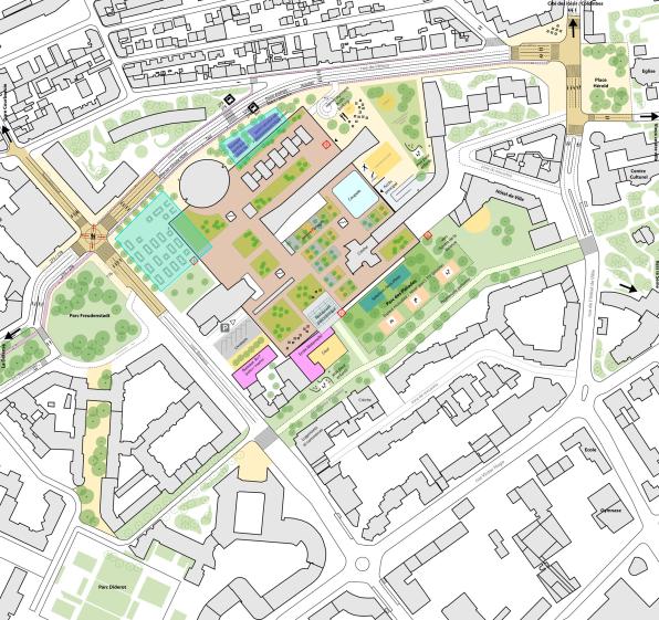 Plan végétal du centre ville de Courbevoie © Rethink