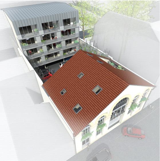 Vue globale sur les 2 batiments