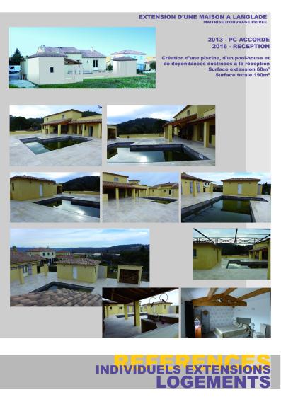 Extension d'une maison inviduelle autour d'une piscine.