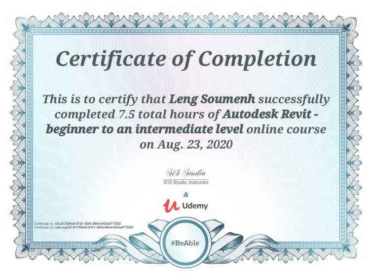 Certificate of completion_Revit Course
