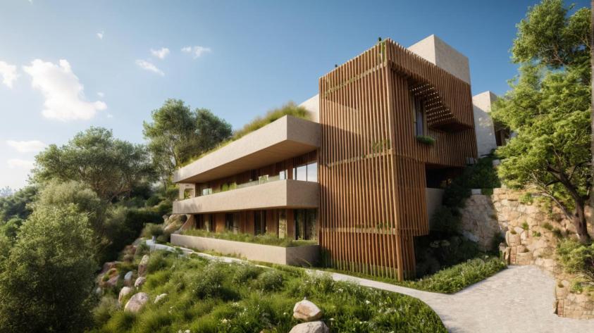 Logements en R+2 dans une pente