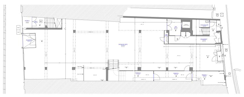 Vue en plan d'un local commercial