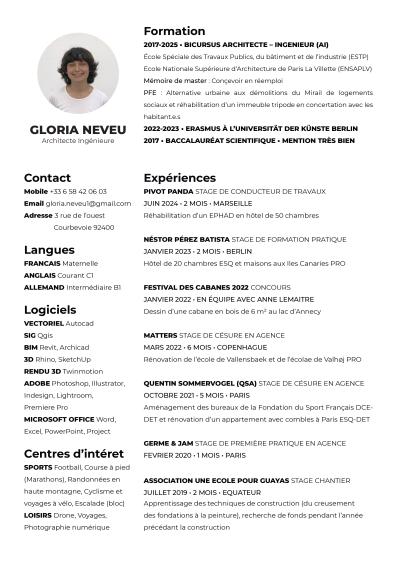 CV Gloria Neveu