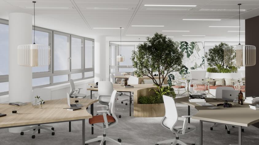 Perspective intérieure – bureaux