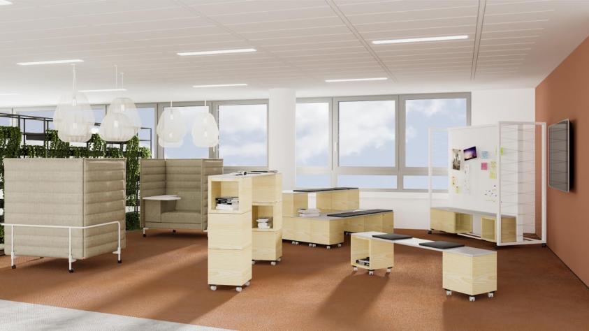 Perspective intérieure – bureaux
