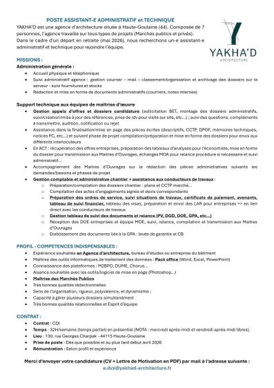 Fiche de poste détaillée