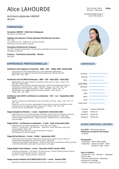 CV - ALICE LAHOURDE