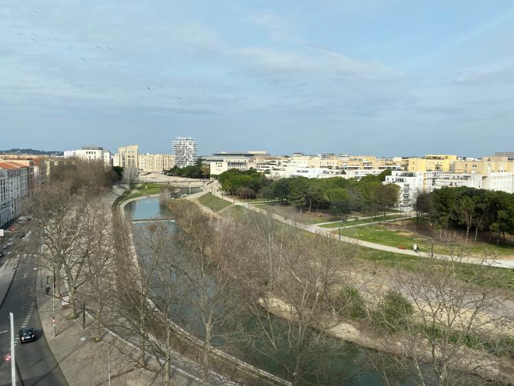 Vue depuis le bureau sur le Lez