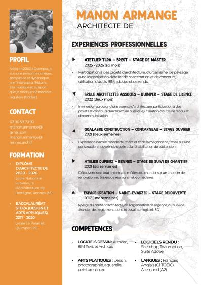 CV Manon Armange
