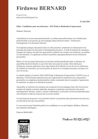Lettre de motivation 