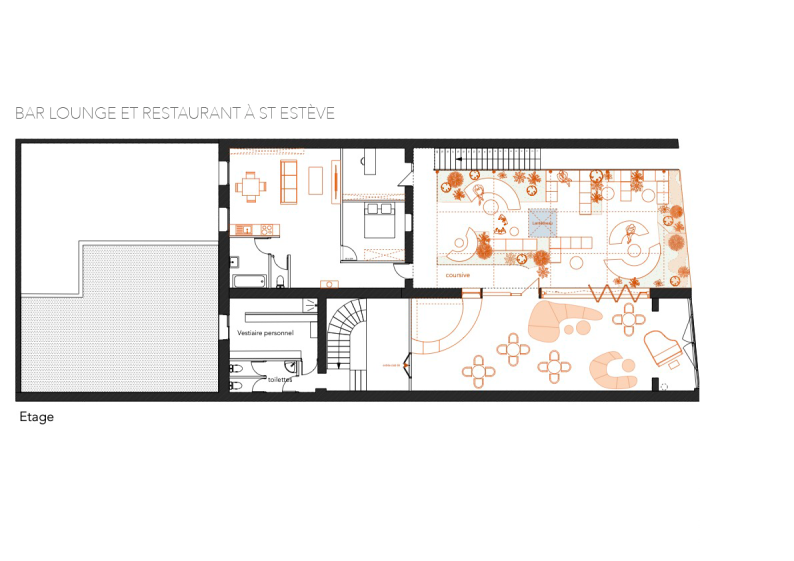 Plan Bar lounge et restaurant à Saint Estève