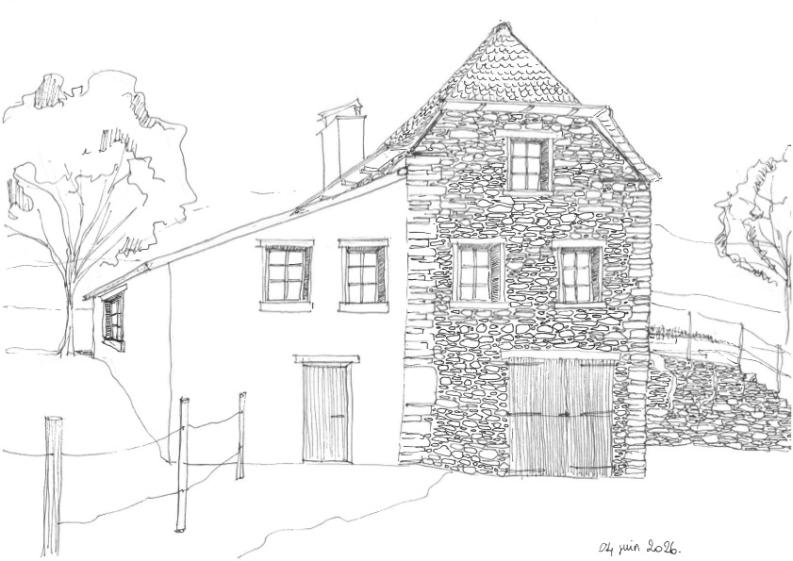 Croquis maison Aveyron