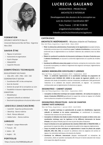 CV ARCHITECTE GALEANO
