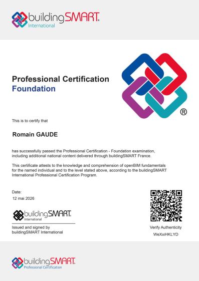 Certification BIM - GAUDÉ Romai