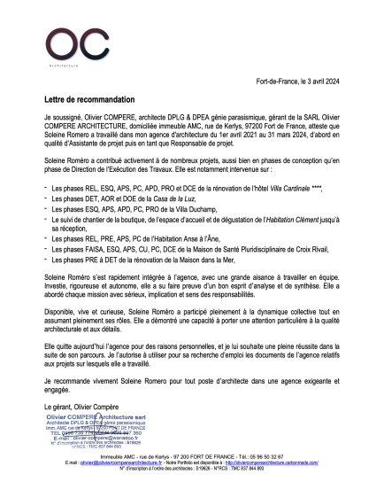 Lettre de recommandation