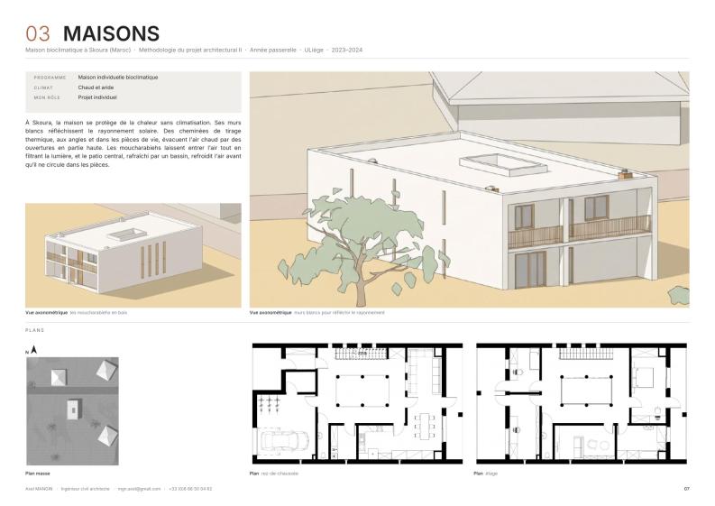 Maison bioclimatique à Skoura (Maroc) – vues et plans