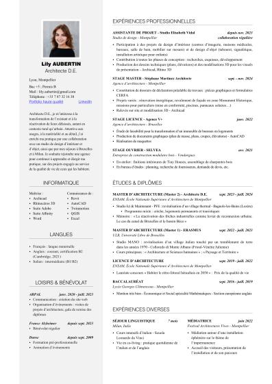Aubertin Lily CV