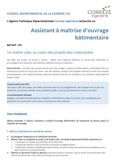 Avis de candidature 1/3