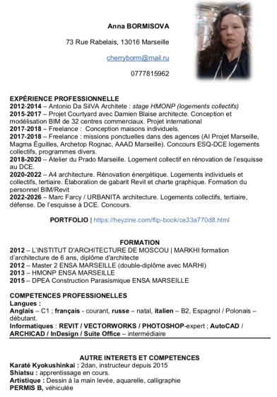 CV Anna Bormisova
