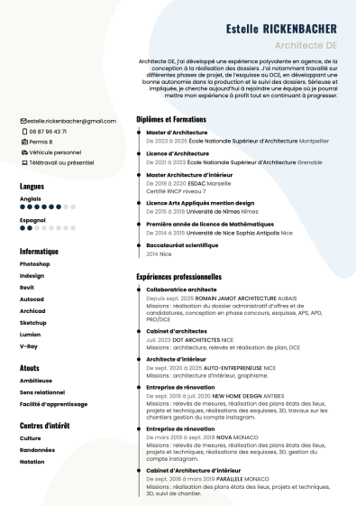 CV d'Estelle Rickenbacher