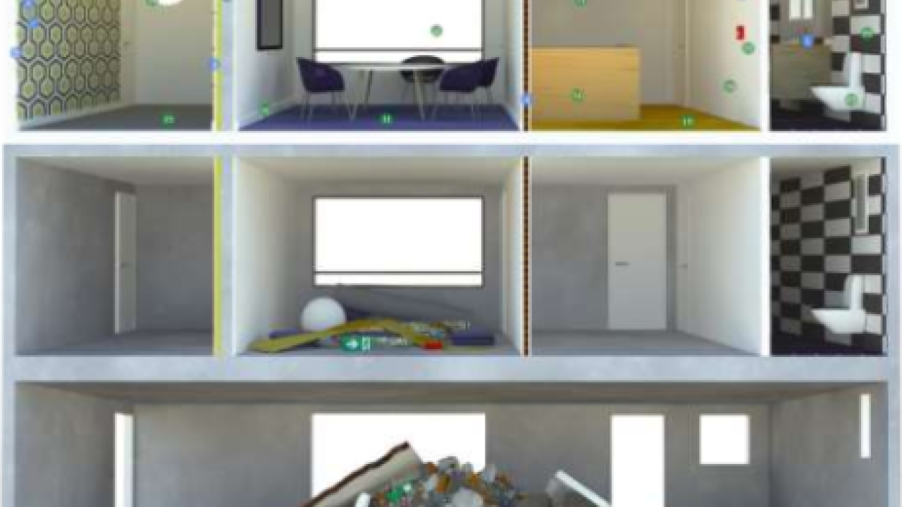 Illustration de la production de déchets dans le bâtiment Illustration de la production de déchets dans le bâtiment