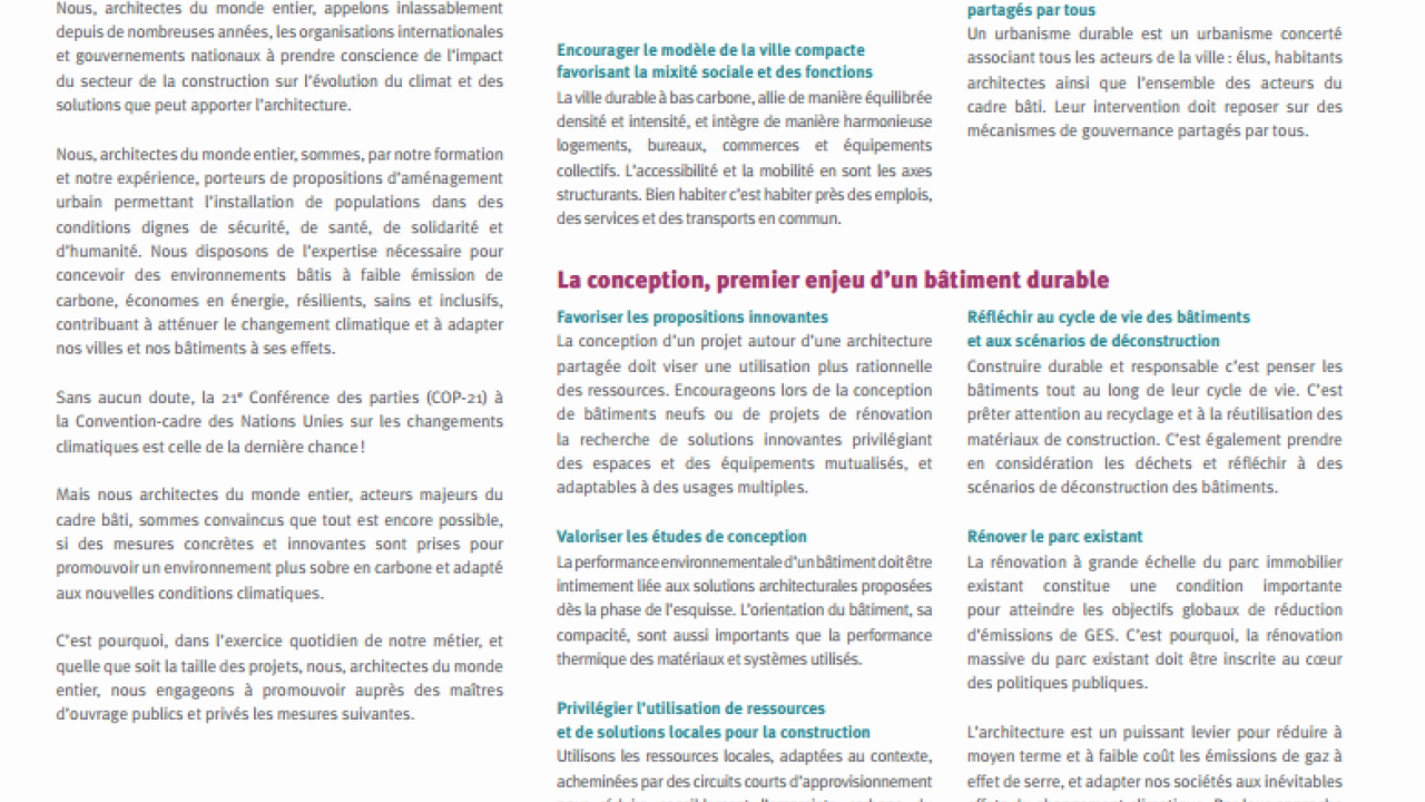 Manifeste pour une architecture responsable