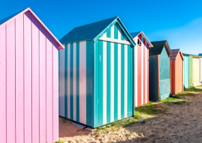 Cabine plage colorées
