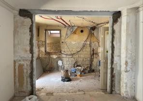 En cours de chantier - ouverture d'un mur porteur 