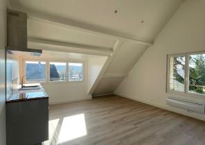 Pièce de vie du T2 au dernière étage