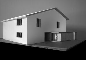 Maquette de la composition des façades et pergola