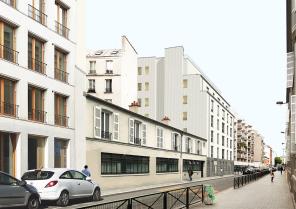 Vue perspective rue Pajol