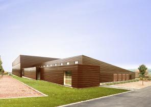 GYMNASE ET CENTRE DE RECHERCHE DE LA FACULTE DES SPORTS - LIEVIN: facade nord-ou