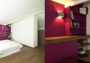 Création d’une suite parentale - tête de lit : matériaux et mise en lumière