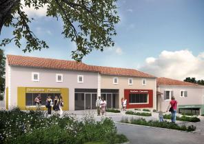 vue principale des commerces et de la place St Martin (phase PC)