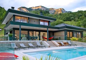 Maison bois bioclimatique Bonneville - Façade Sud