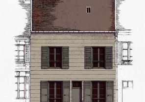 crayon 2016 Condé-en-Brie, café du Nord 1902