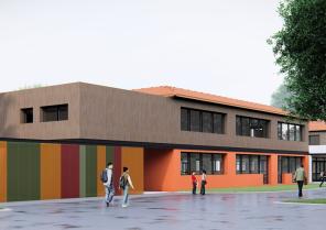 FACADE SUR ENTREE DU COLLEGE.