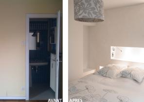 Chambre en suite avant / après