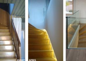 Escalier avant / après