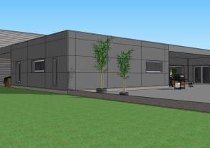 hall industiel avec logement de fonction