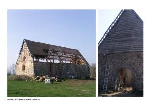 Etat existant pendant la dépose de la toiture et de la charpente