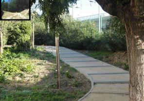 Réaménagement d'un chemin, avant et après travaux