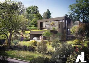 Façade Sud bois et béton