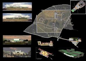 Le centre opérationnel et en conte-bas la petite ville d'entrainement au combat.