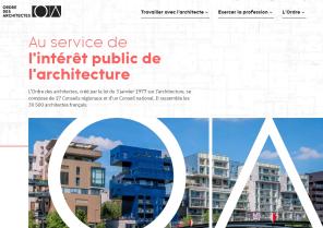 Page d'accueil site de l'Ordre des architectes