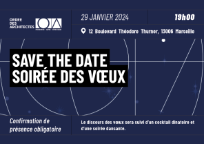 Save the date : soirée des vœux 2026 de l'Ordre des Architectes PACA