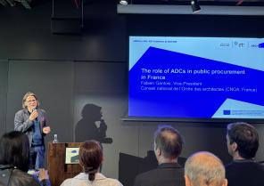 Fabien Gantois, vice-président : prise de parole sur les concours d’architecture en Europe