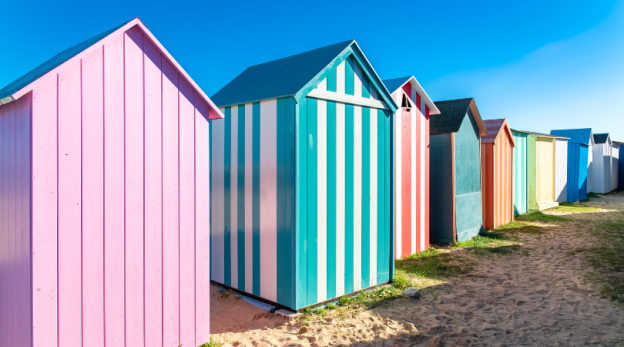 Cabine plage colorées